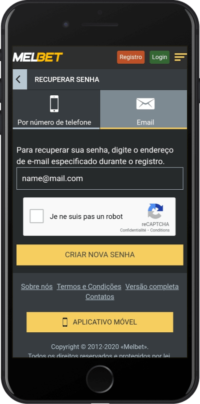 melbet senha e-mail