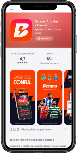 O app iOS da Betano  direto da Apple Store
