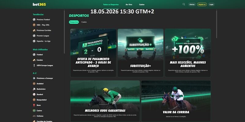 Novo site de apostas com cartão - Bet365