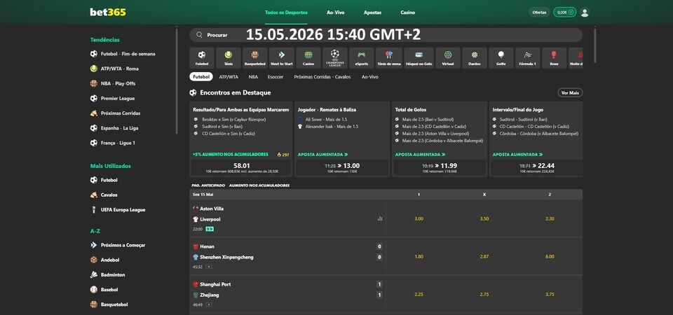 Bet365 pagina de esportes