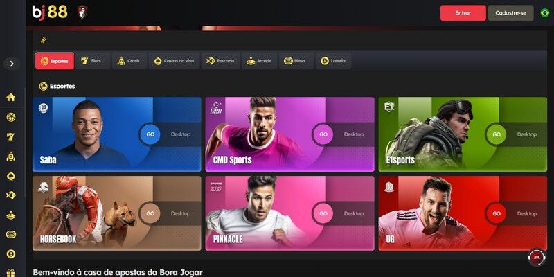 Captura de tela da página de esportes da casa de apostas - Bora Jogar