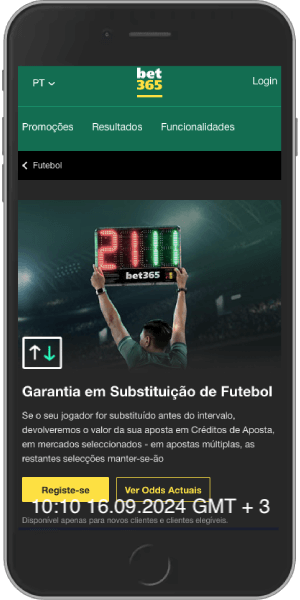 Captura de tela de uma página com garantia em substituição de futebol bet365