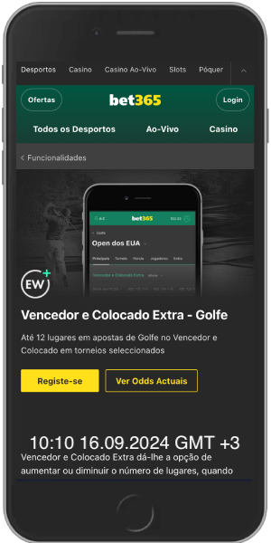 Captura de tela de uma página com vencedor e colocado extra no golfe