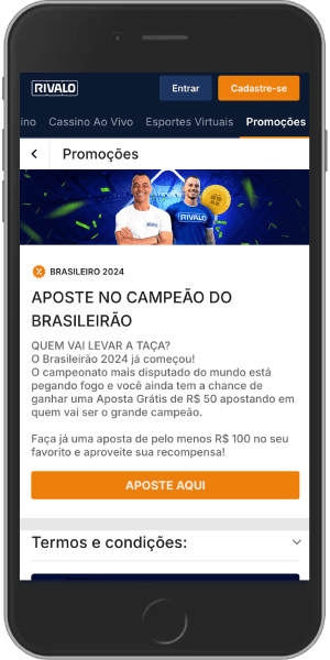 Aposte no campeão do Brasileirão 2024 e ganhe aposta grátis