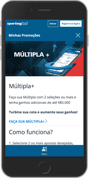 Ganhe até R$ 5.000 na Múltipla +  Sportingbet