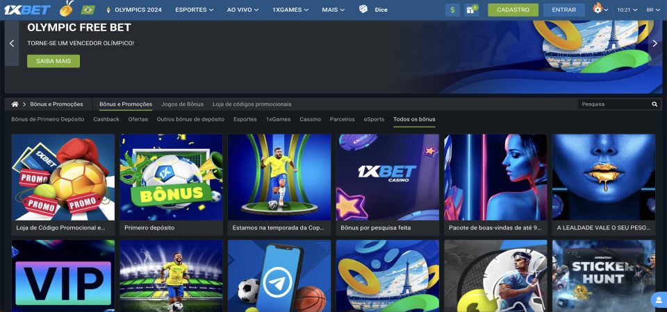 Captura de tela da página promocional do desktop 1xbet