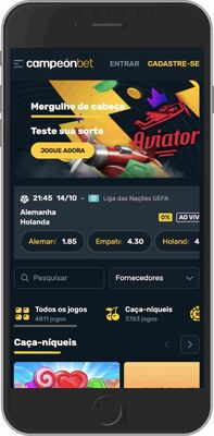 Captura de tela móvel da página principal do Campeonbet