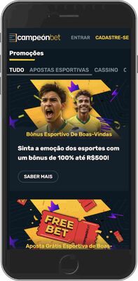 Captura de tela móvel da página promocional Campeonbet