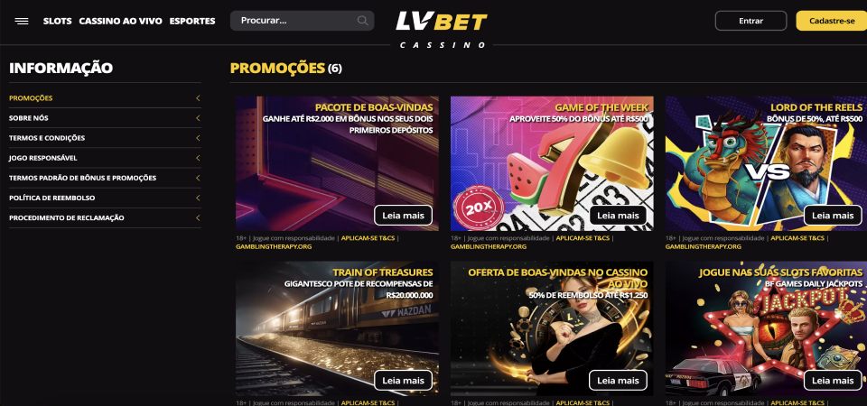 captura de tela da página promocional do desktop lvbet
