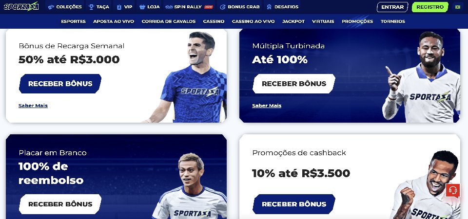 captura de tela da página promocional do Sportaza desktop