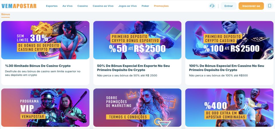 captura de tela da página promocional do vemapostar para desktop