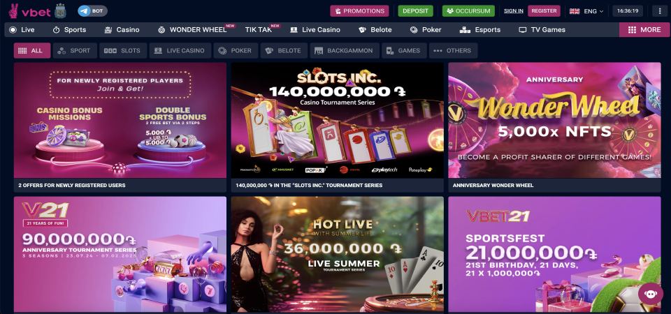 captura de tela da página promocional do vbet desktop