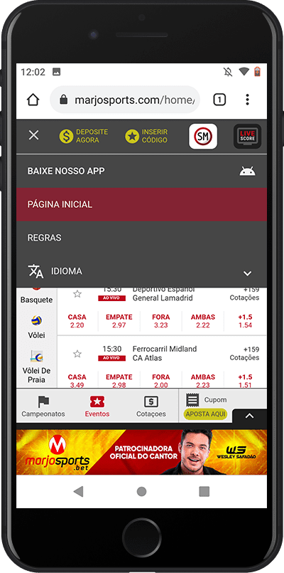Marjosports App – baixar grátis aplicativo móvel para Android (APK